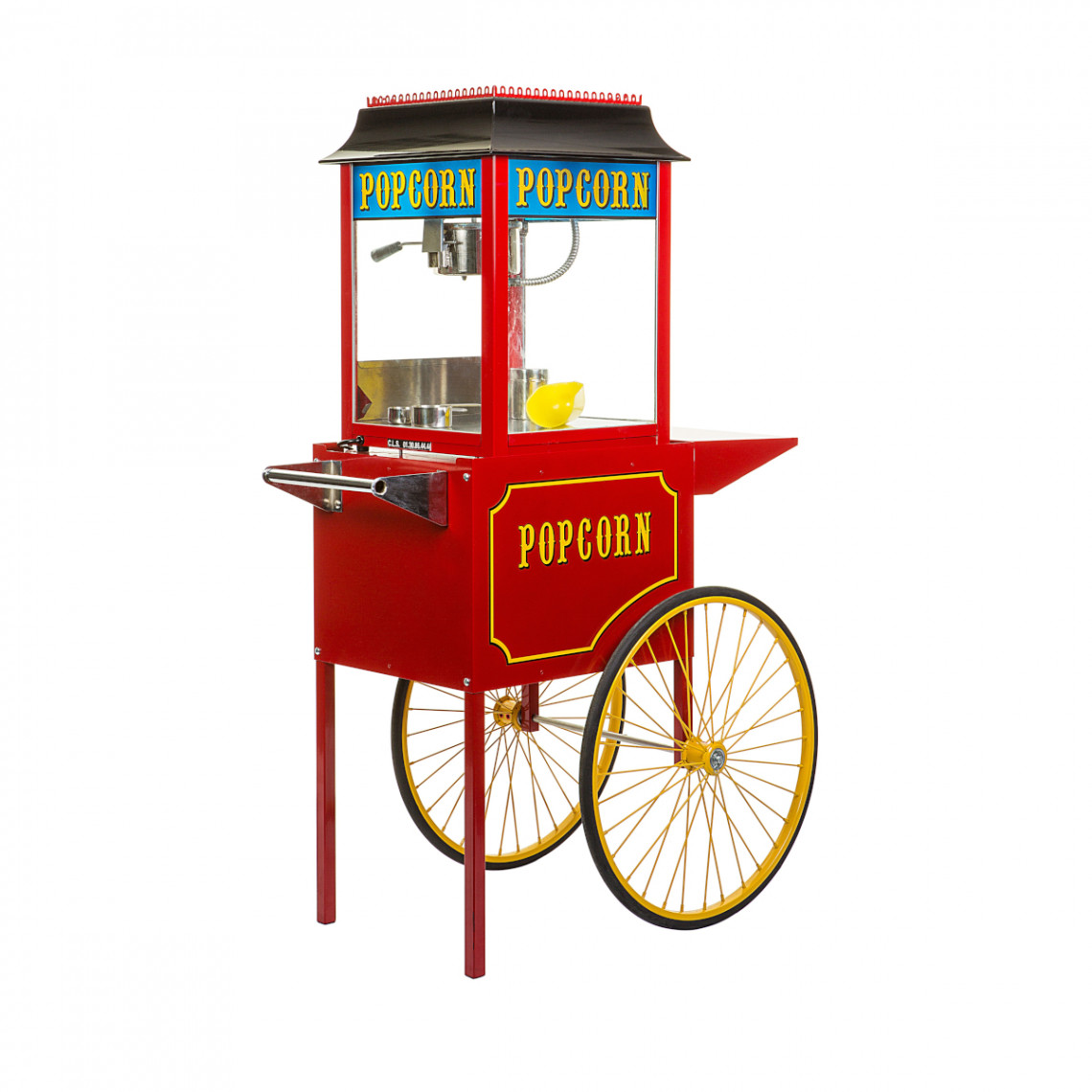 Charrette à pop-corn avec appareil intégré