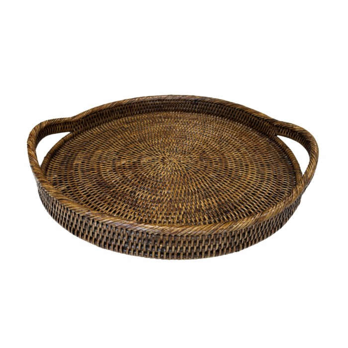 Plateau rond en rotin Safari (Ø40)