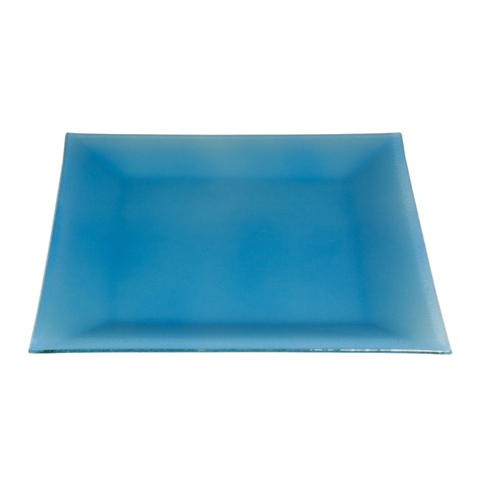 Location assiette cocktail Calypso bleu azur (31 x 31 cm)