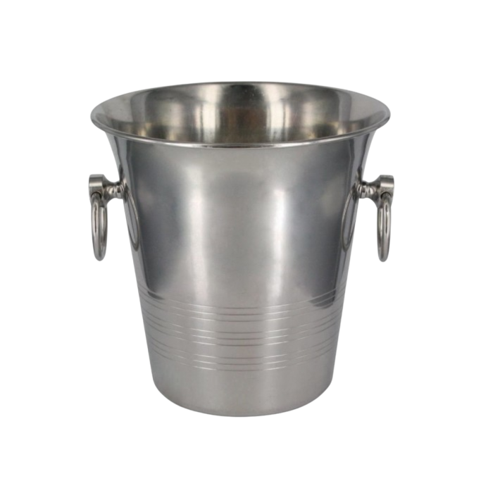 Location seau à champagne inox avec anneaux