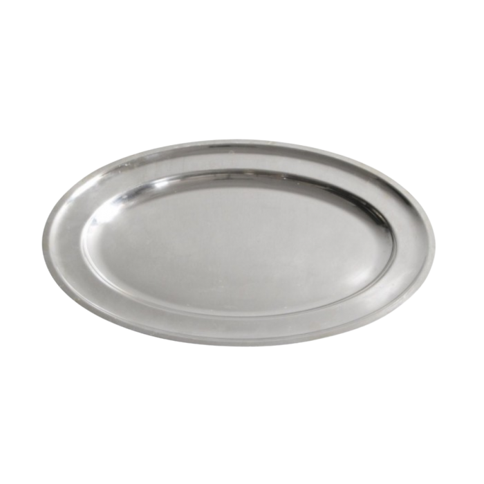 Location plat ovale argent (60 x 37 cm)