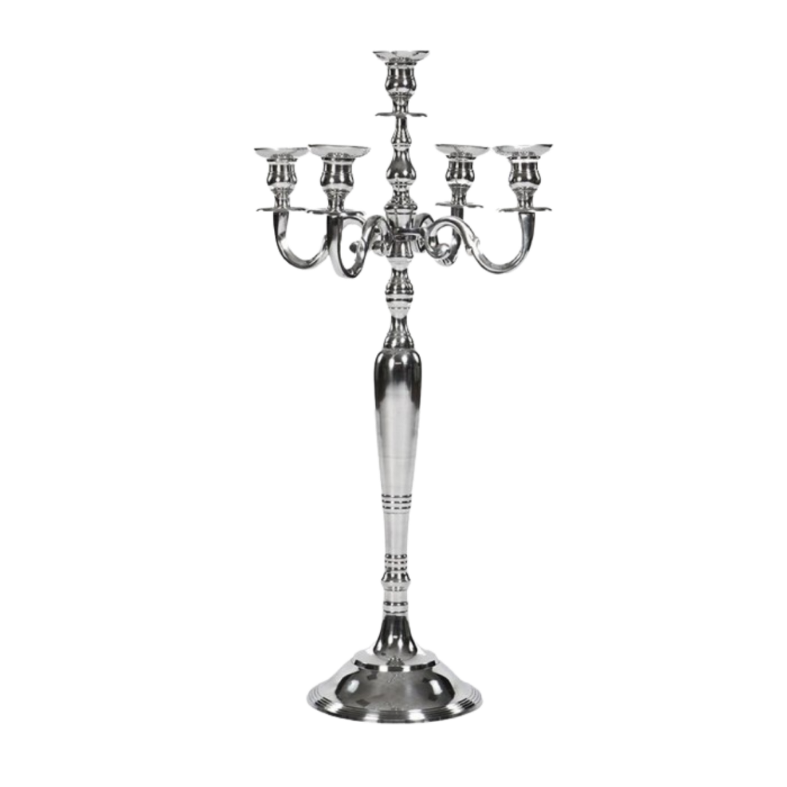 Location candélabre 5 feux aluminium (H79)