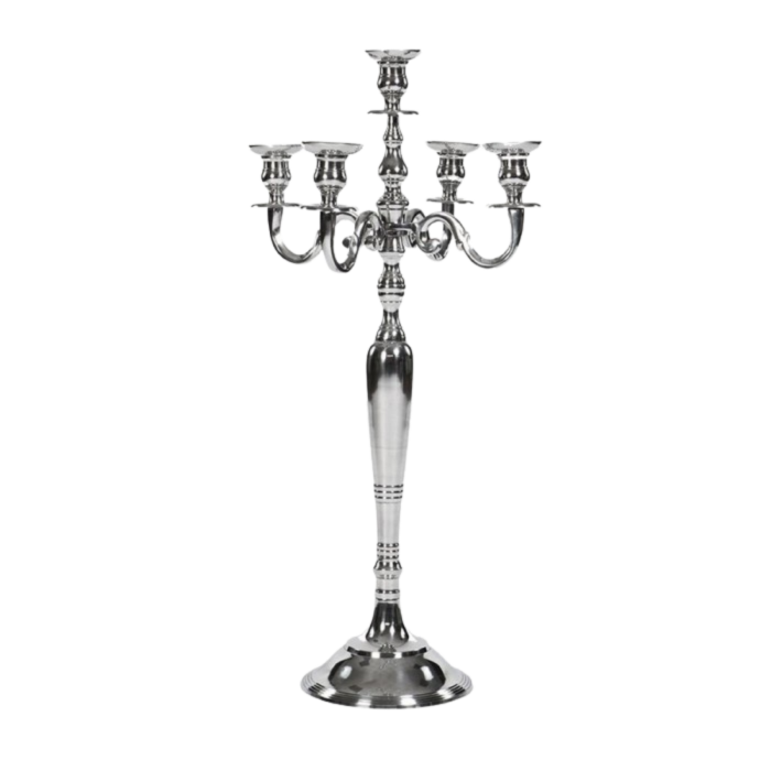 Location candélabre 5 feux aluminium (H79)