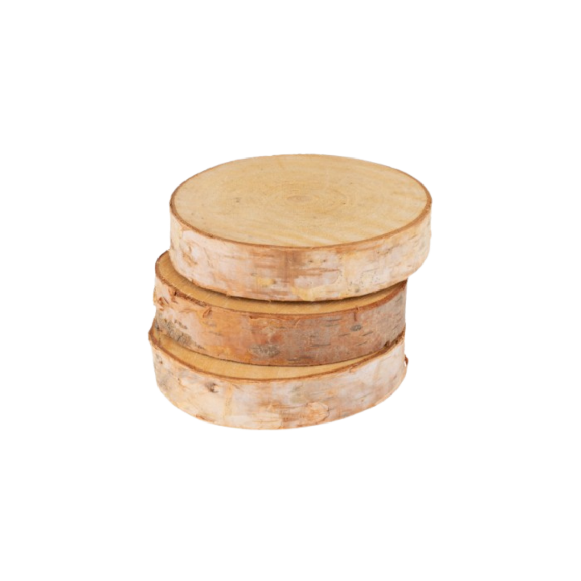 Location lot de 3 mini rondelles en bois brut