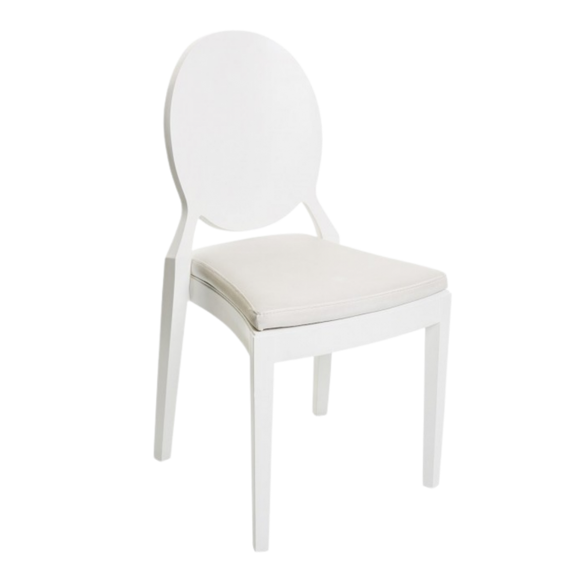 Location chaise Coppelia médaillon hêtre blanche (assise à choisir en plus)