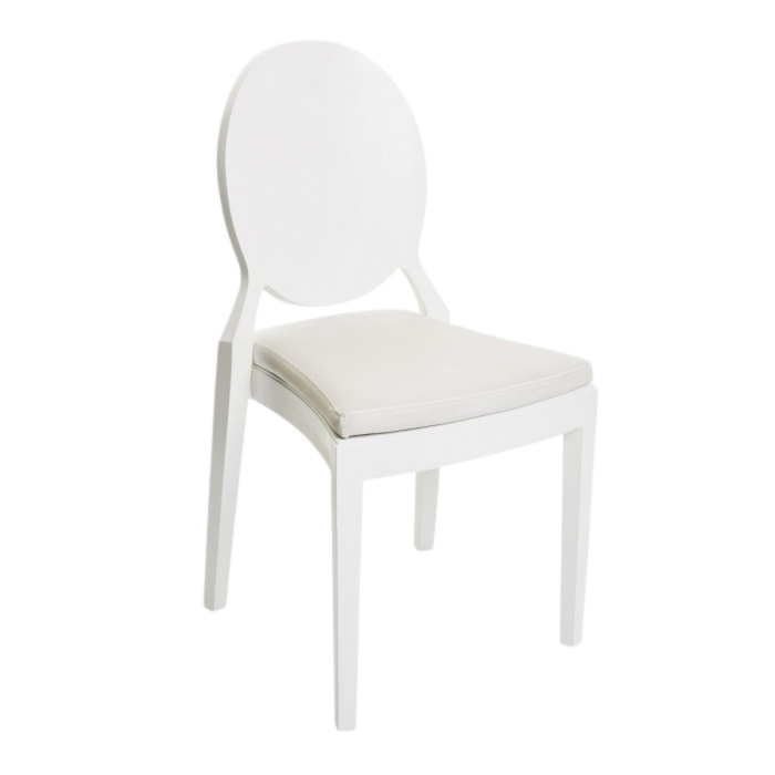 Location chaise Coppelia médaillon hêtre blanche (assise à choisir en plus)
