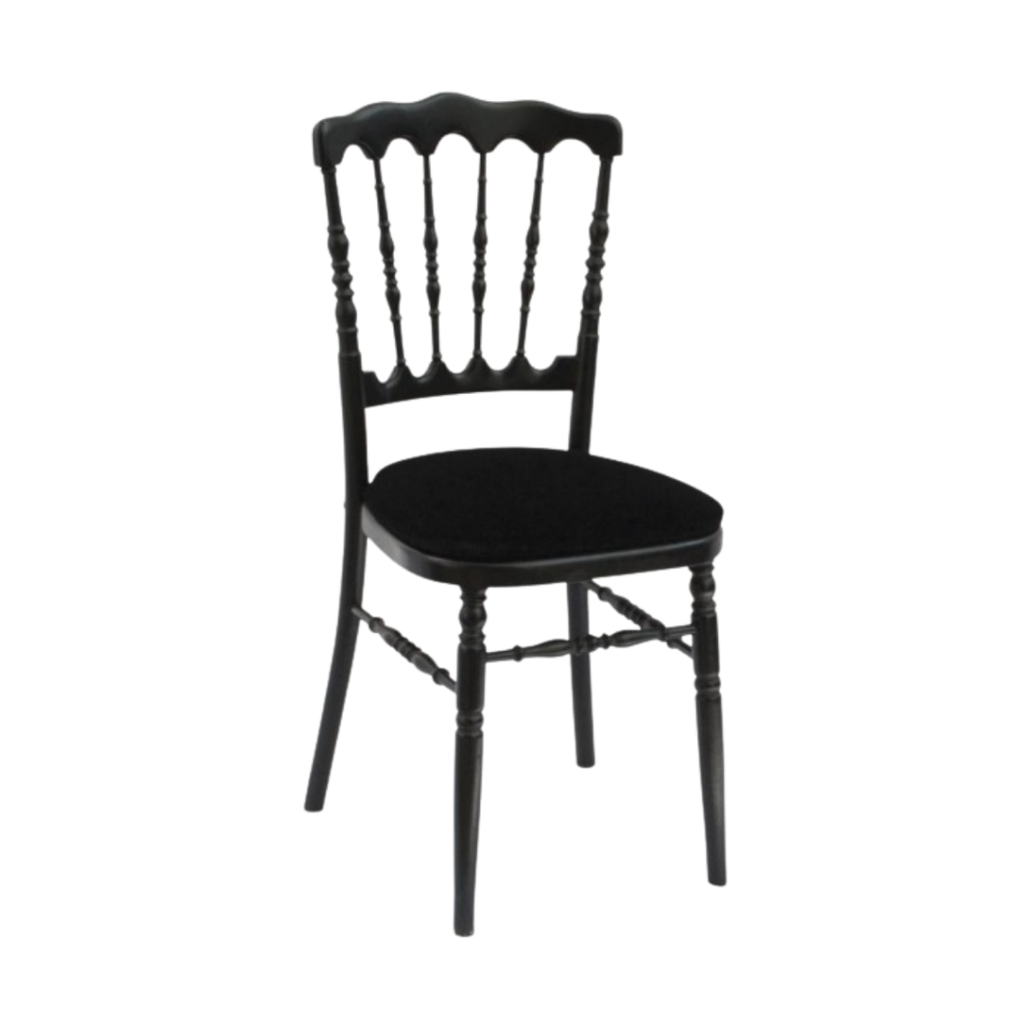 Location chaise Napoléon III noire (assise à choisir en plus)