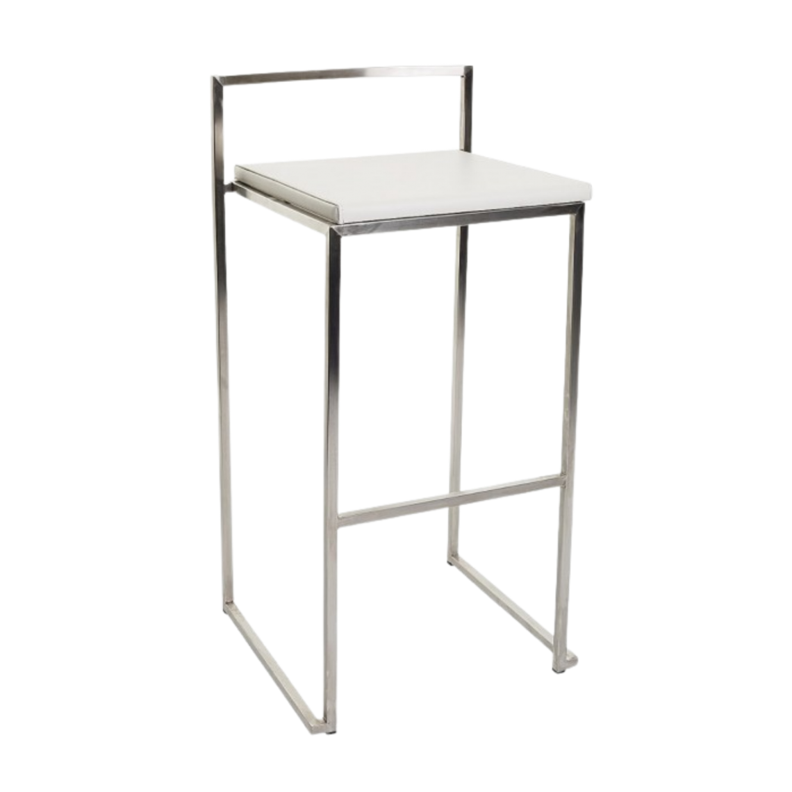 Location assise pour tabouret City, simili cuir blanc