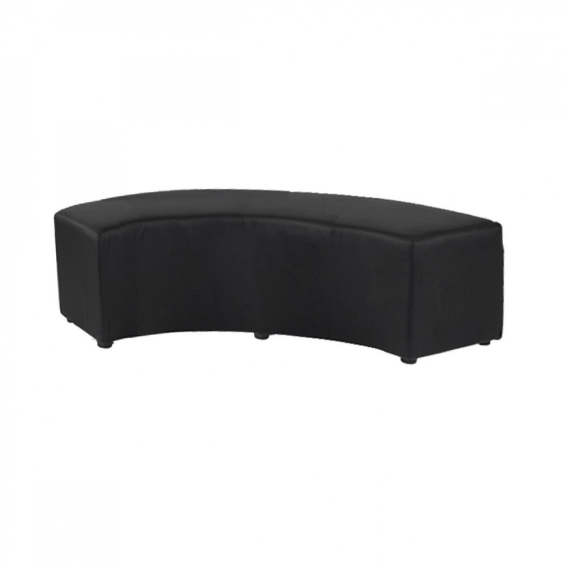 Banquette Cosy 1/4 de rond simili cuir noire